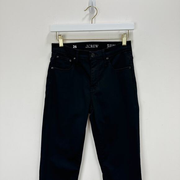 J.Crew Mid Rise Cropped Kickout Jean 2003 Super Stretch True Black Ankle US 26 - Picture 6 of 12